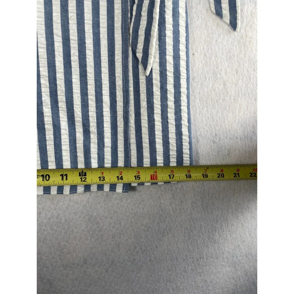 J.Crew Womens High Waist Blue White Striped Wrap Mini Skirt Side Tie Size‎ 2